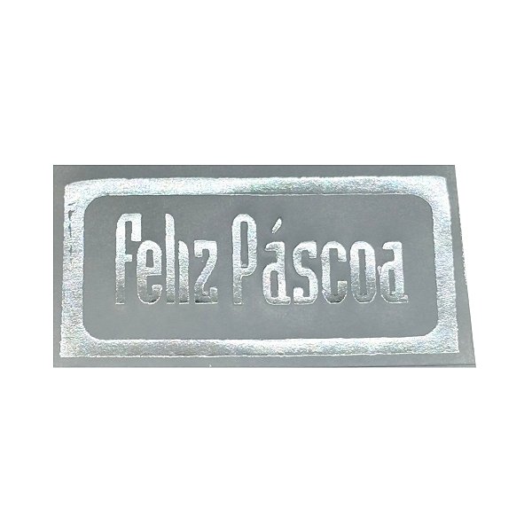 Etiqueta De Feliz Páscoa Prata - 2,5cm - 100 unidades - Rizzo