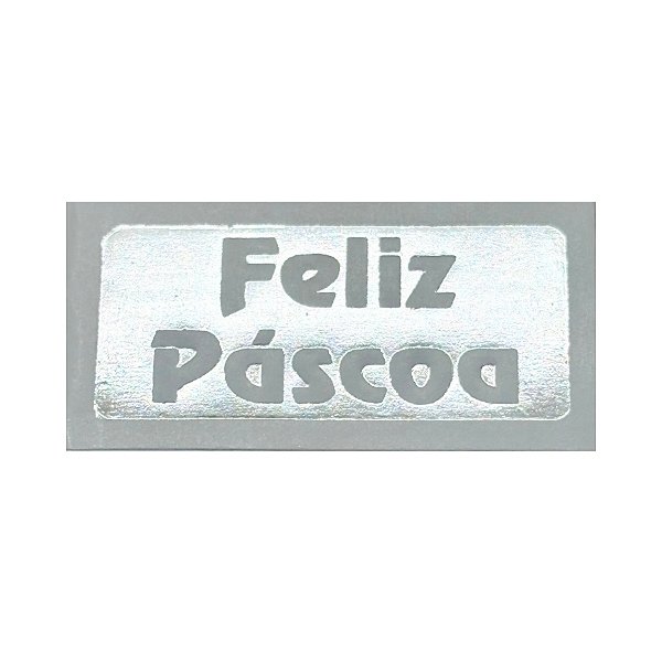 Etiqueta De Feliz Páscoa Prata - 2,5cm - 100 unidades - Rizzo