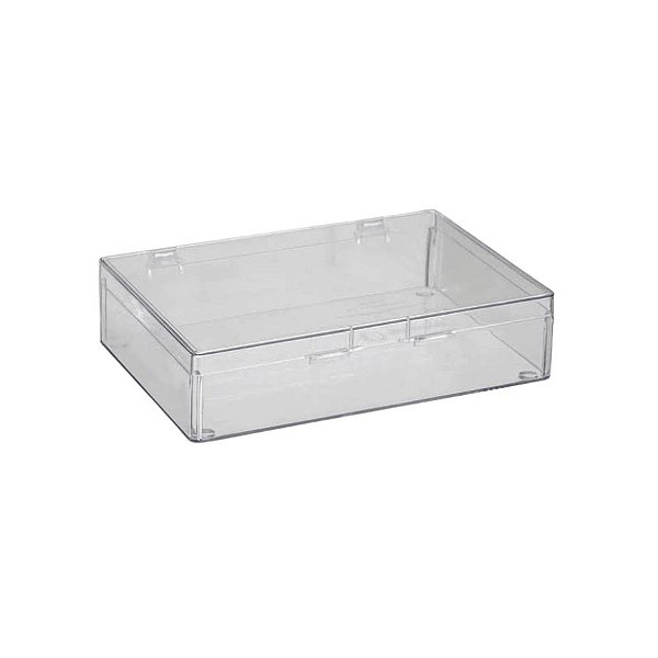 Caixa Acrilica Trasparente Retangular com Tampa Fixa - 14x10,5cm - 1 unidade - Rizzo