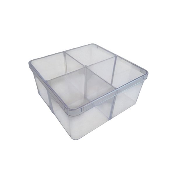 Caixa Acrilica Trasparente Quadrada com Divisórias - 15cm - 1 unidade - Rizzo