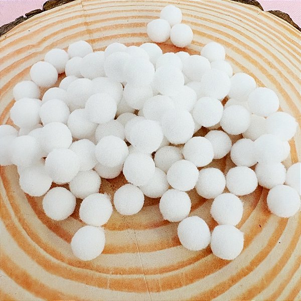 Pompom Branco - 10mm - 100 unidades - Rizzo