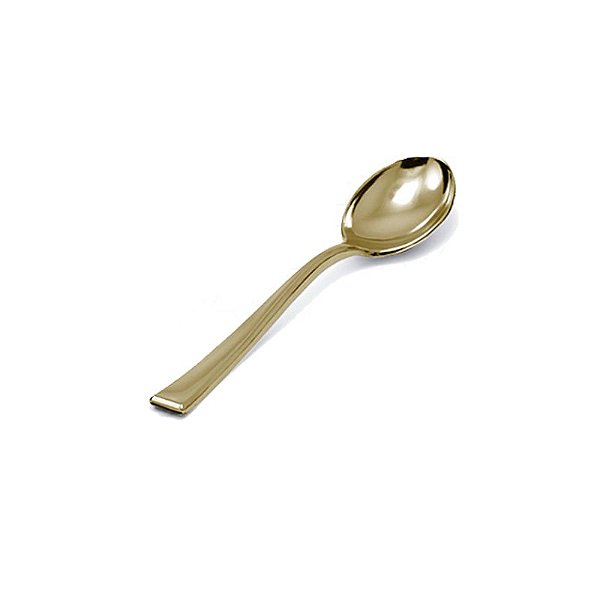 Colher Dourada 12 cm com 8 un. Silver Plastic Rizzo Confeitaria