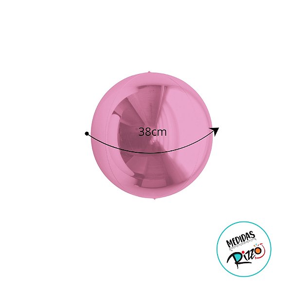 Balão de Festa Metalizado 15'' 38cm - Esphera Pink Redondo - 1 unidade - Cromus - Rizzo