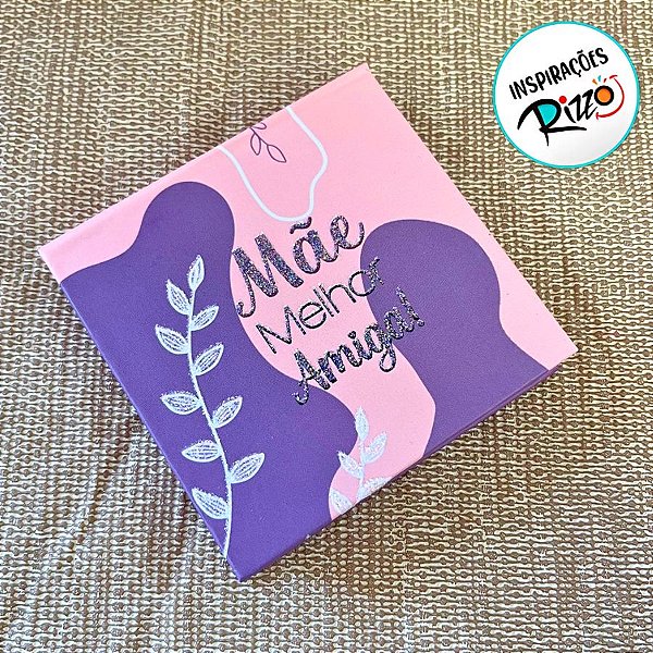 Bloco de Anotações Marrom e Rosa - Mãe Melhor Amiga - 8cm - 1 unidade - Rizzo