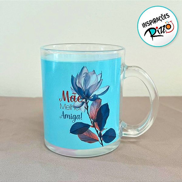 Caneca de Vidro - Mãe Melhor Amiga - 320ml - 1 unidade - Rizzo