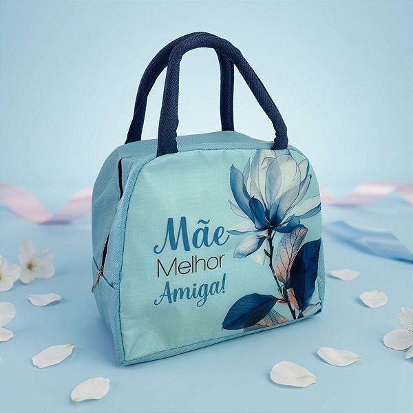 Bolsa Térmica Azul - Mãe Melhor Amiga - 22x12x18,5cm - 1 unidade - Rizzo