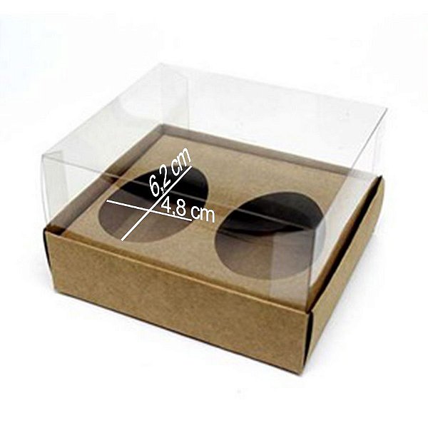 Caixa Ovo de Colher Duplo - Meio Ovo de 50g - 10,5x12x7cm - Kraft - 5unidades - Assk - Páscoa Rizzo Embalagens