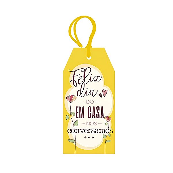Tag Decorativa - ''Em casa nós conversamos'' - 1 unidade - LitoArte - Rizzo