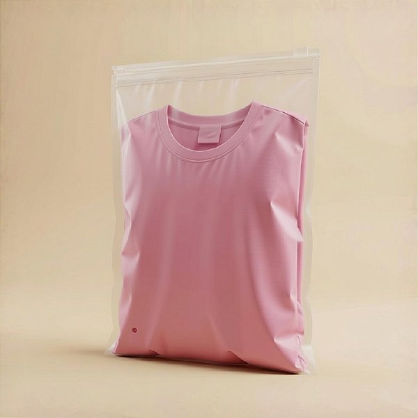 Saco Trilho Zip Transparente Fosco com Furo - Trilho Transparente - 30x40cm - 50 unidades - Rizzo