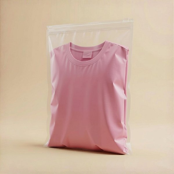 Saco Trilho Zip Transparente Fosco Premium - Trilho Transparente - 30x35cm - 50 unidades - Rizzo