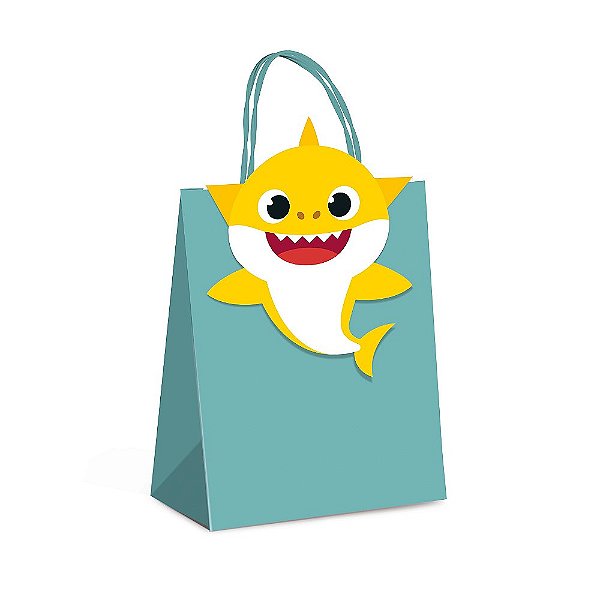 Sacola com Fechamento Baby Shark - 10 Unidades - Cromus - Rizzo Festas