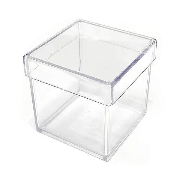 Caixa Acrílica Quadrada Transparente - 8cm - 1 unidade - Rizzo