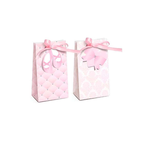 Caixa Para Lembrancinha - Ballet Rosa  - 8 unidades - Cromus - Rizzo