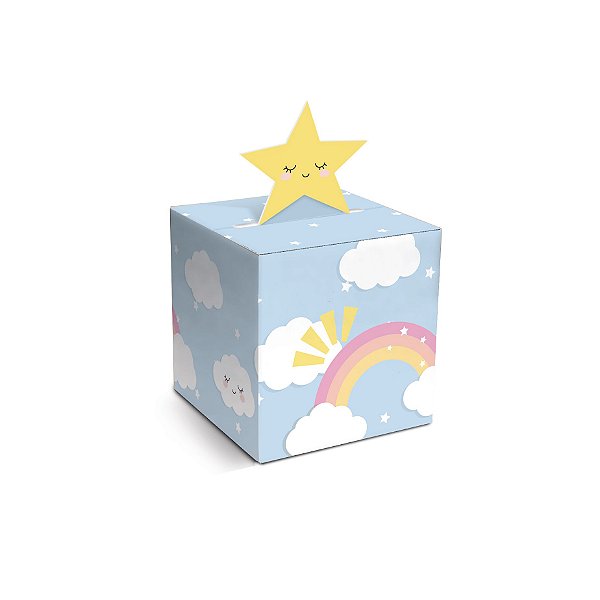Caixa para Docinho Festa Pedacinho Do Céu Azul - 4,5X4,5X4cm - 10 unidades - Cromus - Rizzo