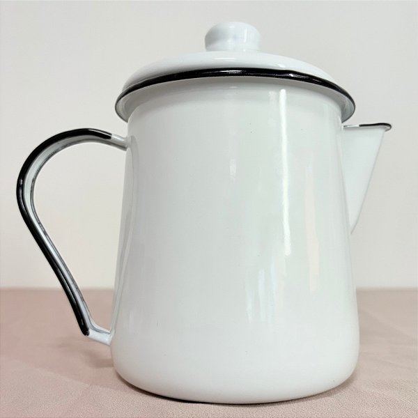 Leiteira Tradicional para Derreter Velas - Modelo Mãe Agata - Branco e Preto - 935ml - 17cm - 1 unidade - Rizzo