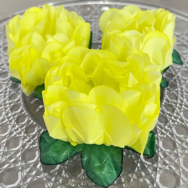 Forminha para Doces Finos - Rosa Maior Amarelo Claro - 30 unidades - Decora Doces - Rizzo
