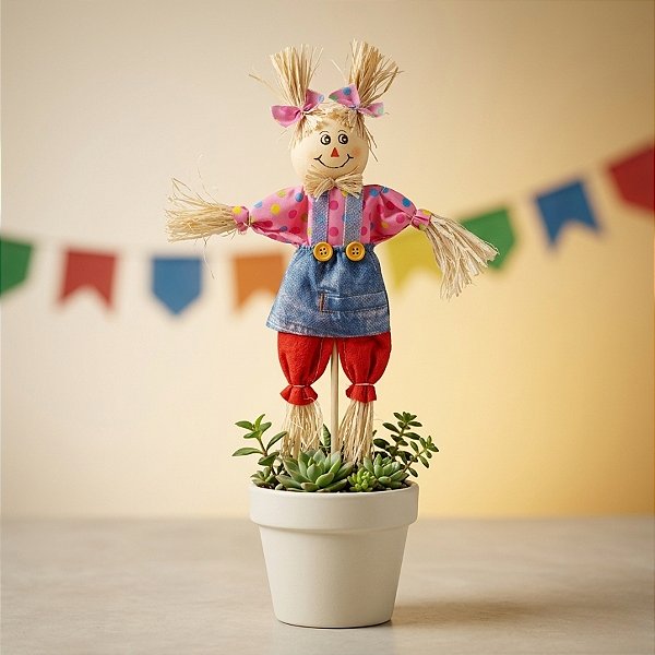 Espeto para Jardim - Espantalha de Festa Junina - Rosa - 1 unidade - Rizzo