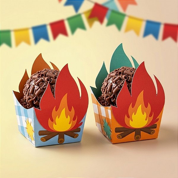 Forminha Cachepot - Fogueira Festa Junina Arraiá  - 24 unidades - Cromus - Rizzo