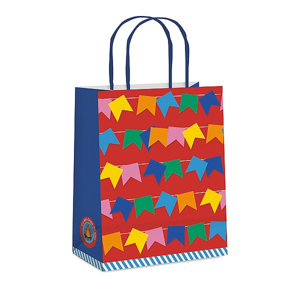 Sacola de Papel P 21,5x15x8cm - Festa Junina Arraiá - 10 unidades - Cromus - Rizzo