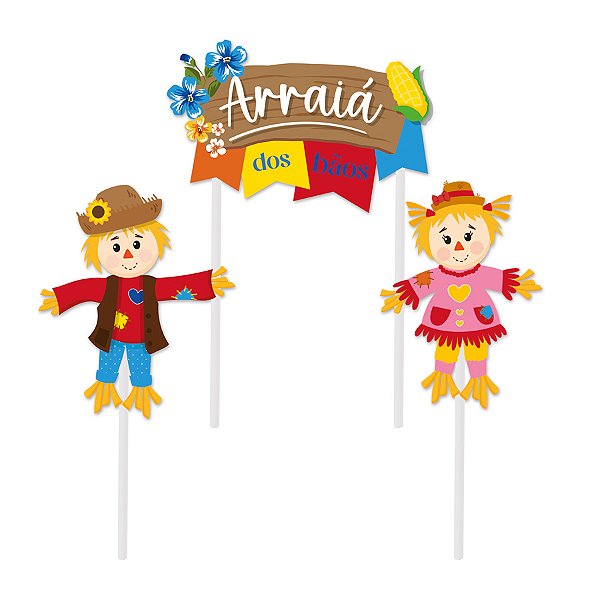 Topo de Bolo - Festa Junina Arraiá  - 1 unidade - Cromus - Rizzo