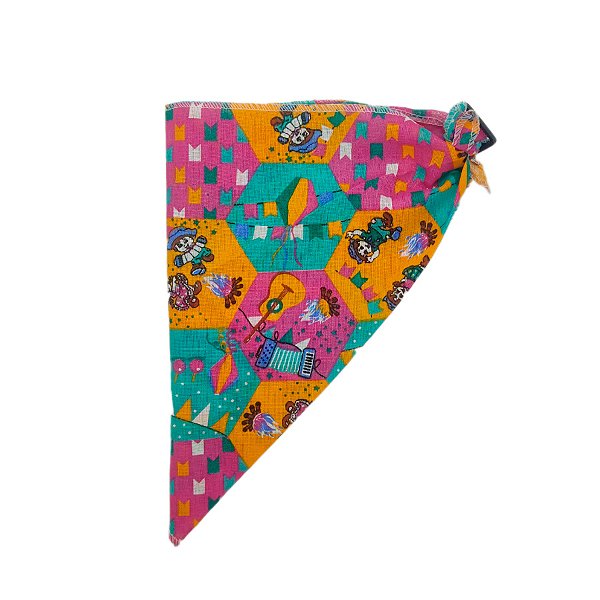 Lenço Caipira M - Festa Junina - Laranja/Verde/Rosa - 1 unidade - Rizzo