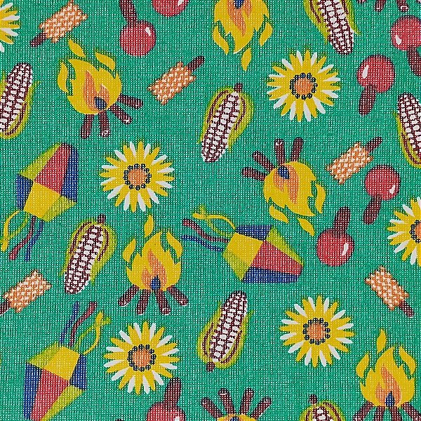 Tecido Autocolante Junino 50x30cm - Verde - 1 unidade - Rizzo