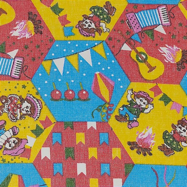 Tecido Autocolante Junino 50x30cm - Colorido - 1 unidade - Rizzo