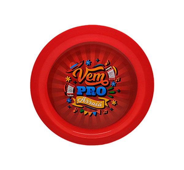 Prato Redondo São João - 26,5cm - Vermelho - 1 unidade - Rizzo