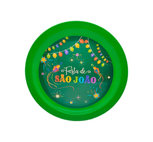 Prato Redondo São João - 26,5cm - Verde  - 1 unidade - Rizzo