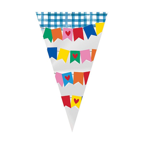 Cone para Festa - Arraiá - 17,5x29,5cm  - 50 unidades - Cromus - Rizzo