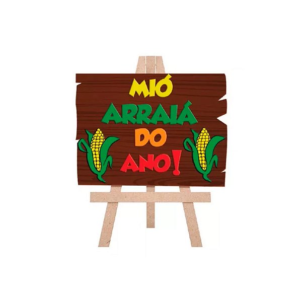 Lousa MDF "Mió Arraiá do Ano" - 1 unidade - Grintoy - Rizzo