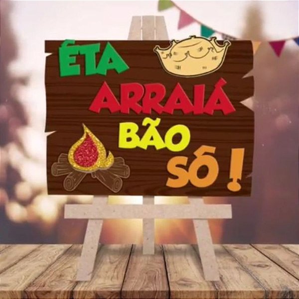 Lousa MDF "Eta Arraiá Bão Sô" - Sortido - 1 unidade - Grintoy - Rizzo