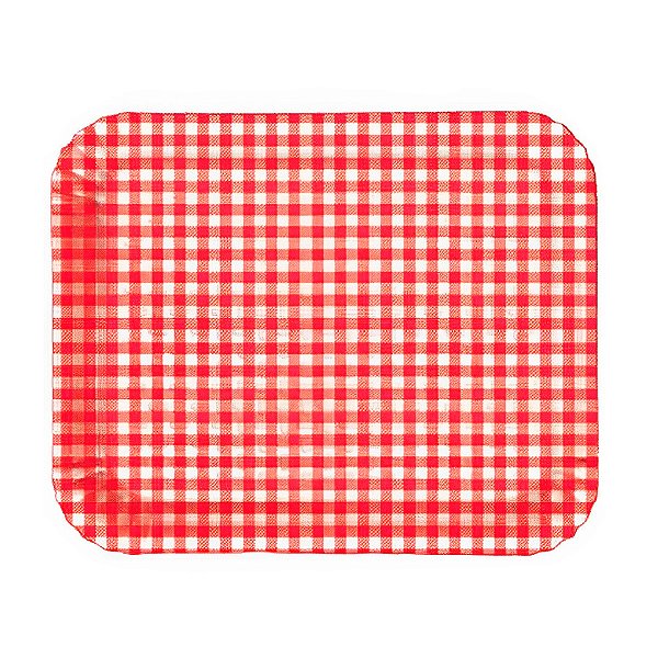 Bandeja Laminada - Xadrez Vermelho - 40,5x33cm - 1 unidade - Rizzo