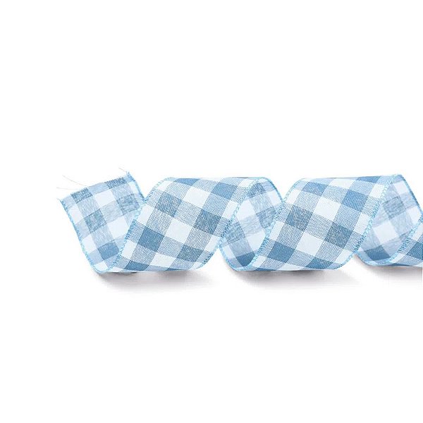Fita Aramada Xadrez - Azul/Branco - 6,3cmx9,14m  - 1 unidade - Cromus - Rizzo