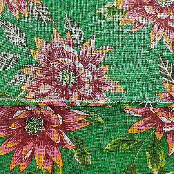 Toalha de Mesa Chita Flor Verde -  70x70cm - 1 unidade - Rizzo