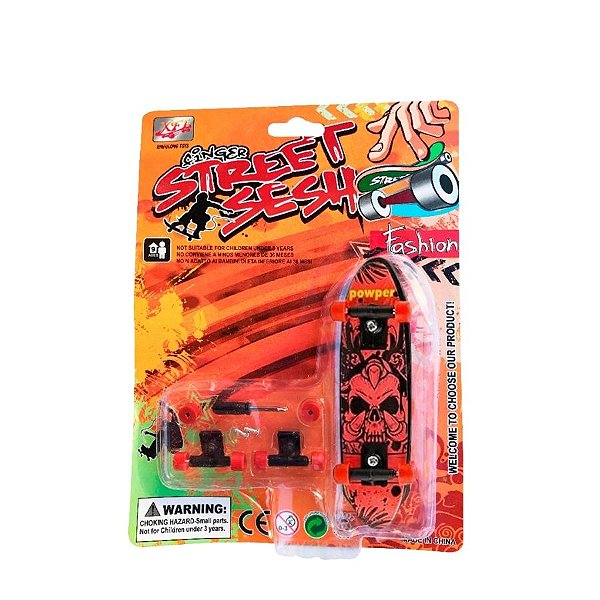 Mini Brinquedo Skate de Dedo Com Chave - Sortidos - 10cm - 1 unidade - Rizzo
