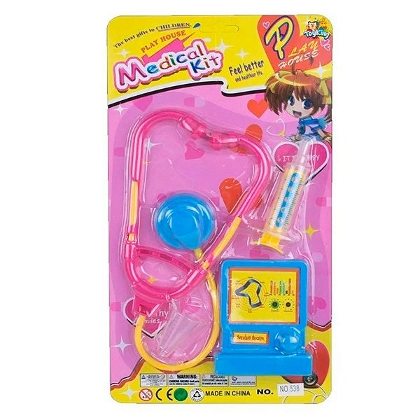 Brinquedo Kit Médico - 4 peças - Cores Sortidas - 1 unidade - Rizzo