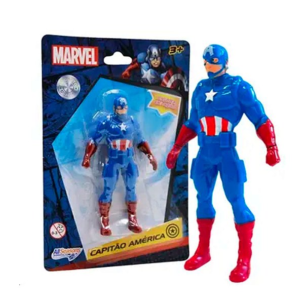 Mini Brinquedo Boneco Capitão América - 9,5cm - 1 unidade - Rizzo