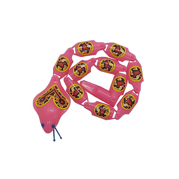 Brinquedo Cobra Naja Articulada - Rosa - 1 unidade - Rizzo