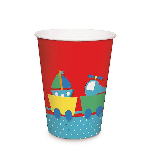 Copo de Papel 240ml - Festa Fábrica de Brinquedos - 08 unidades - Cromus - Rizzo Festas