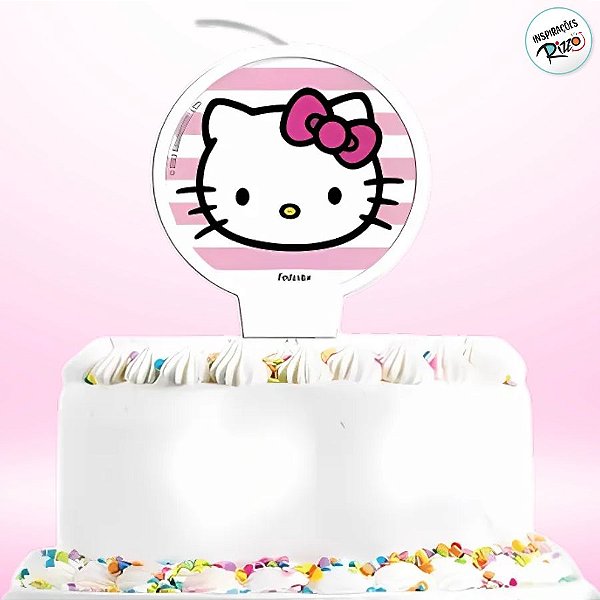 Vela Plana - Hello Kitty - 1 unidade - Festcolor - Rizzo