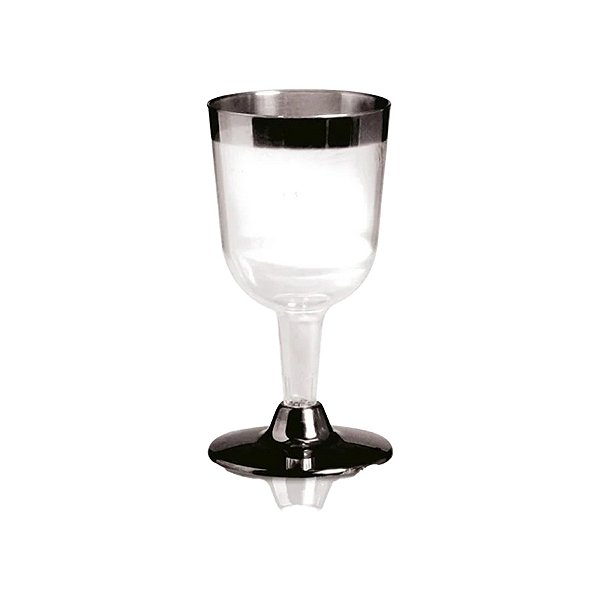Taça de Vinho Descartavel de Luxo Prata - 160ml - 1 unidade - Regina - Rizzo