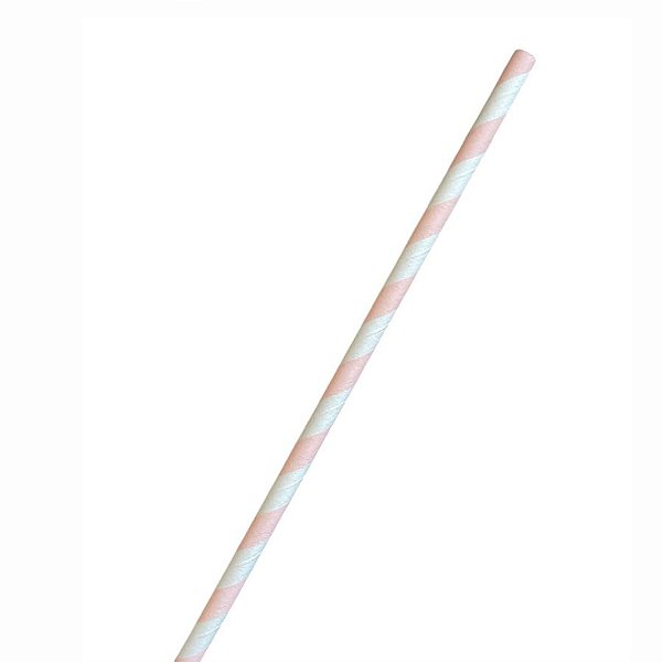 Canudo de Papel - Listras Rosa e Branco - 20 unidades - Rizzo