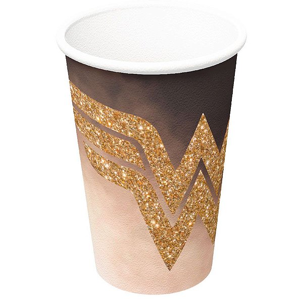 Copo de Papel - Mulher Maravilha Luxo 180ml - 8 unidades - Festcolor - Rizzo