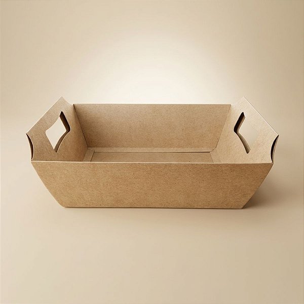 Cesta de Papel Cartão Kraft - 27x18,5x9,5cm - 1 unidade - ASSK - Rizzo