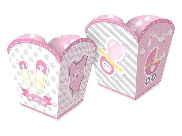 Cachepot Papel Festa Festa Cha de Bebe Menina 08 Unidades - Regina - Rizzo Festas