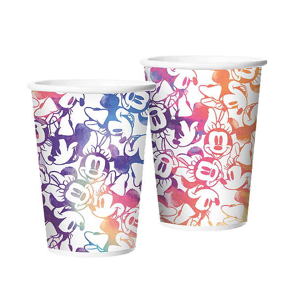 Copo Papel 180 Ml Minnie Tie Dye 12 Unidades - Regina - Rizzo Festas