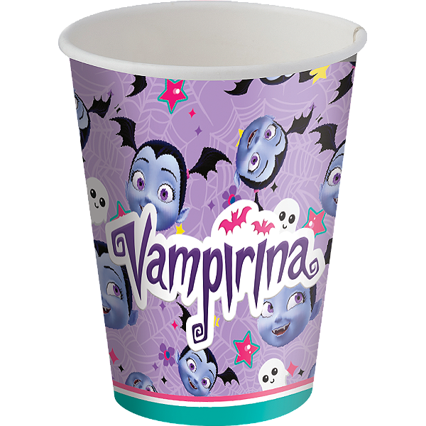 Copo de Papel 200ml Festa Vampirina  - 8 unidades - Festcolor - Rizzo Festas
