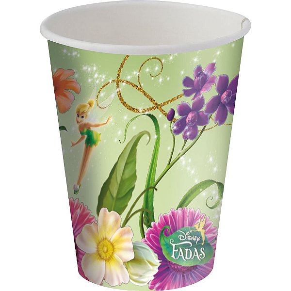 Copo de Papel 200ml Festa Fadas Disney  - 8 unidades - Festcolor - Rizzo Festas