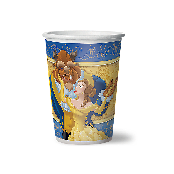 Copo de Papel Festa A Bela e a Fera 180ml - 12 Unidades - Regina -  Festas